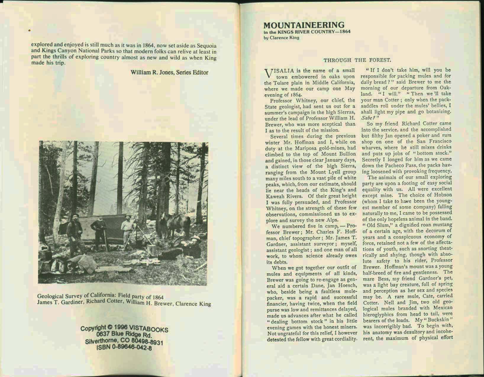 Mountaineering in the Kings River Country, 1864. vist0042b